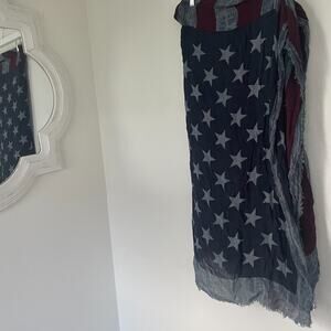 American Flag Printed Faded Vintage Style Woman's Infinity Wrap Scarf 29"Length